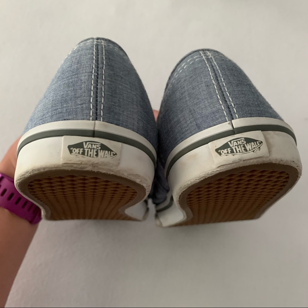 FINAL SALE VANS Jean Chambray Blue Denim Canvas Sneakers - Picture 5 of 7